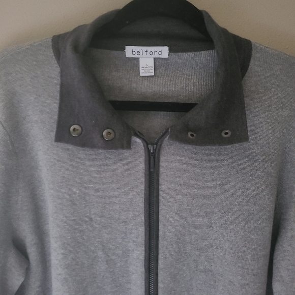 Belford Pima Cotton Snap Funnel Jacket, Size Large - Picture 4 of 5